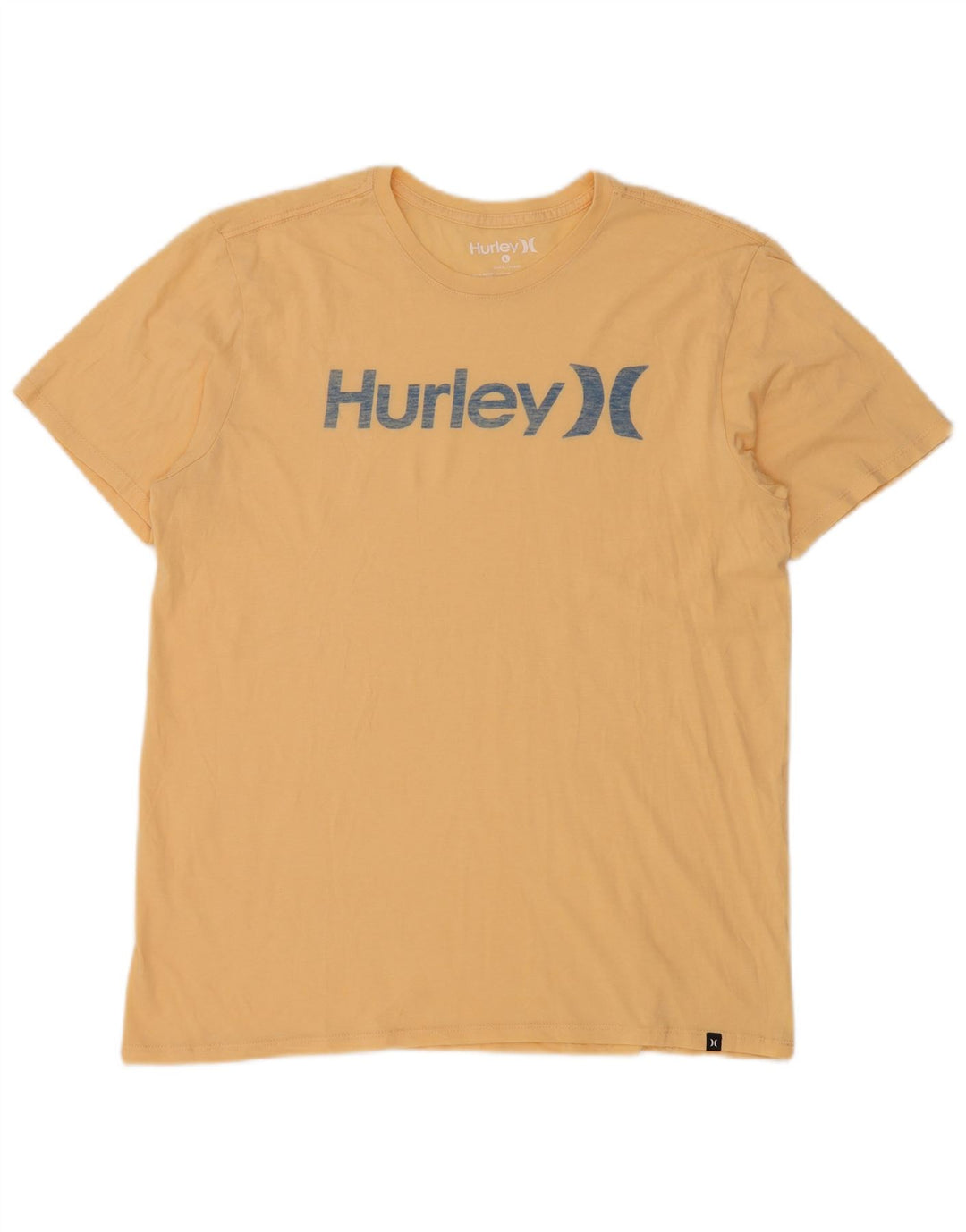 Camiseta masculina HURLEY gráfica grande algodão amarelo