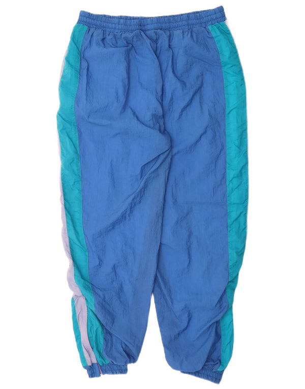 Calça de treino masculina vintage Joggers XL azul Colourblock poliamida