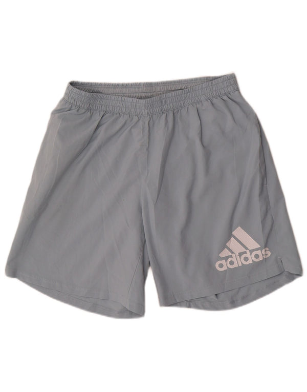 Shorts esportivos gráficos masculinos Adidas grande poliéster azul
