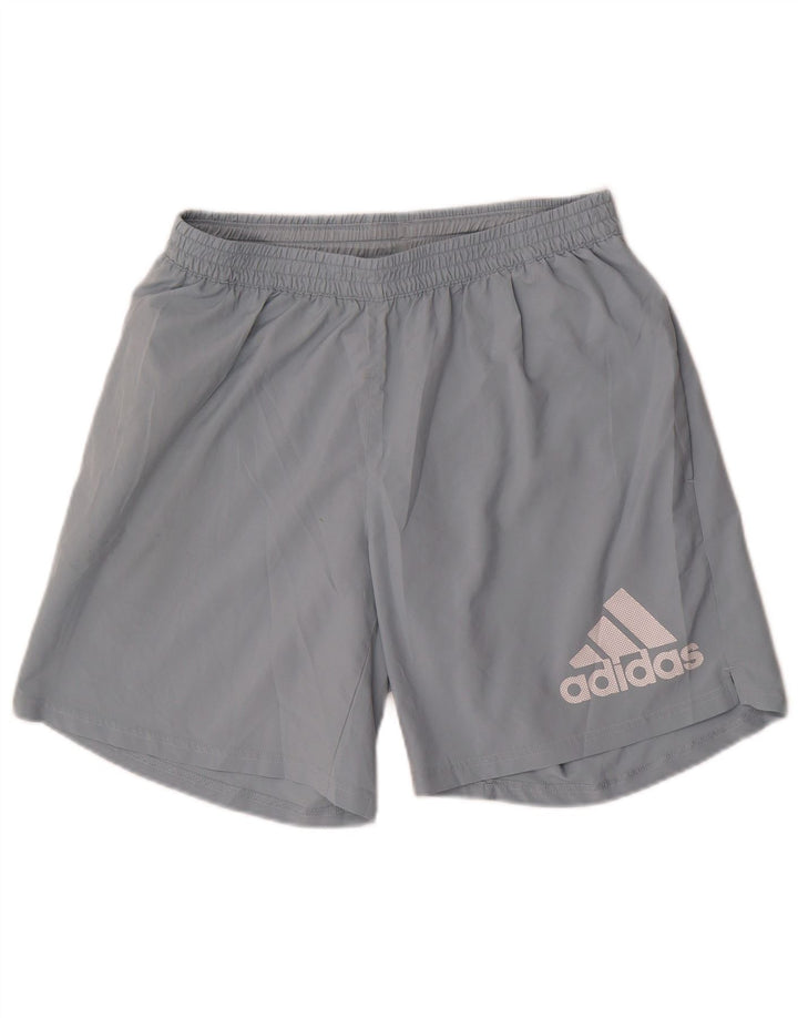 Shorts esportivos gráficos masculinos Adidas grande poliéster azul