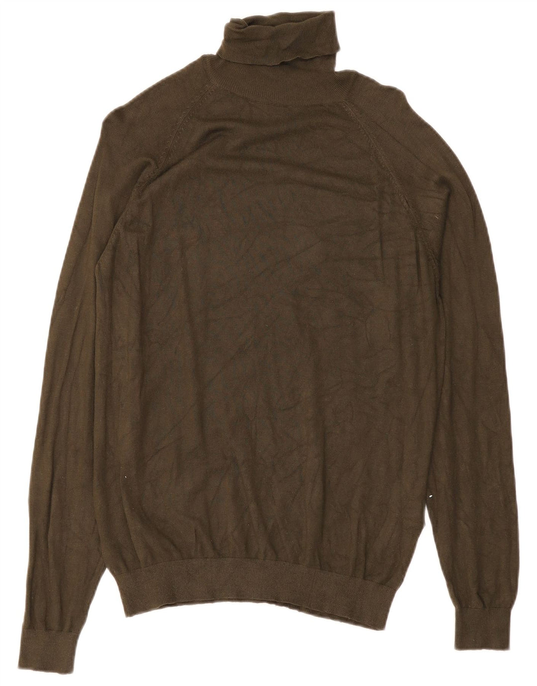 Suéter feminino Zara com gola redonda e viscose verde médio Reino Unido 14