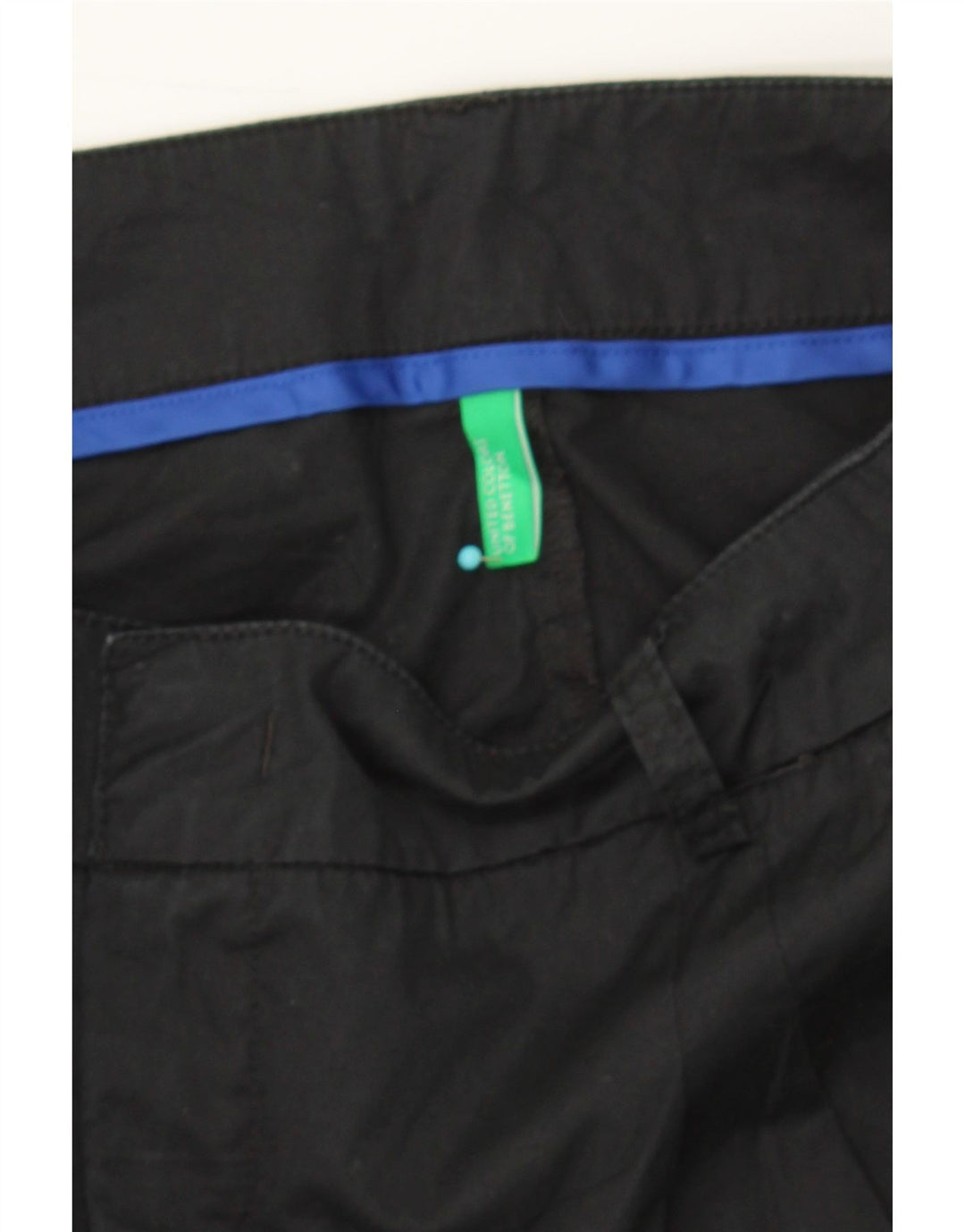 BENETTON Womens Slim Chino Trousers W40 L27 Black Cotton Vintage Benetton and Second-Hand Benetton from Messina Hembry 