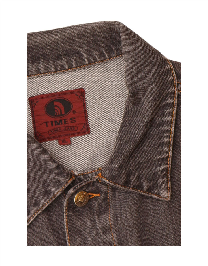 Jaqueta jeans masculina TIMES UK 42 XL algodão cinza