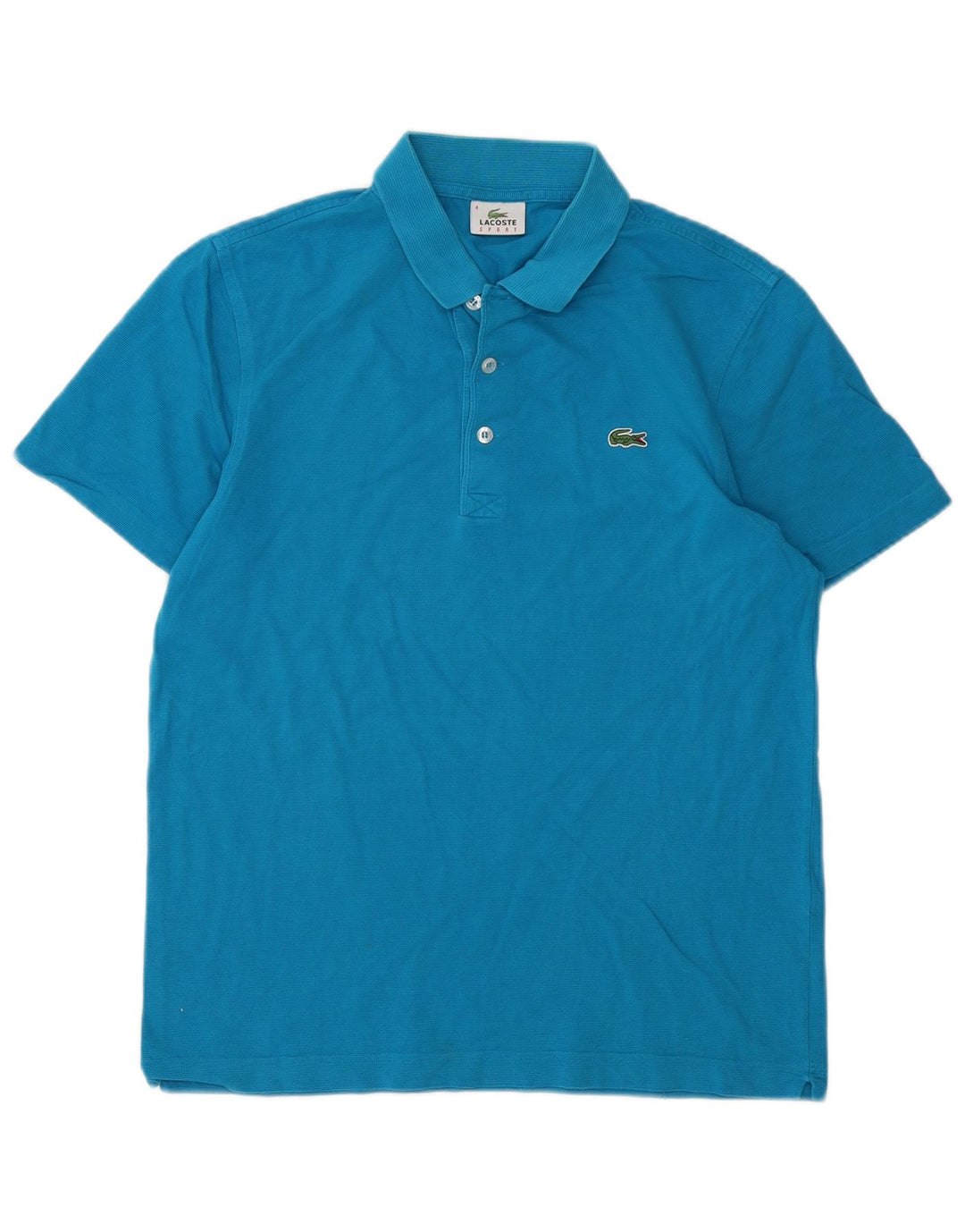 Camisa polo masculina Lacoste tamanho 4 algodão azul médio