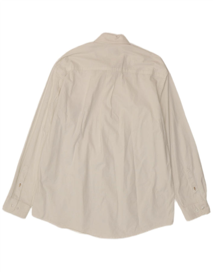 Camisa masculina VINTAGE de algodão branco médio
