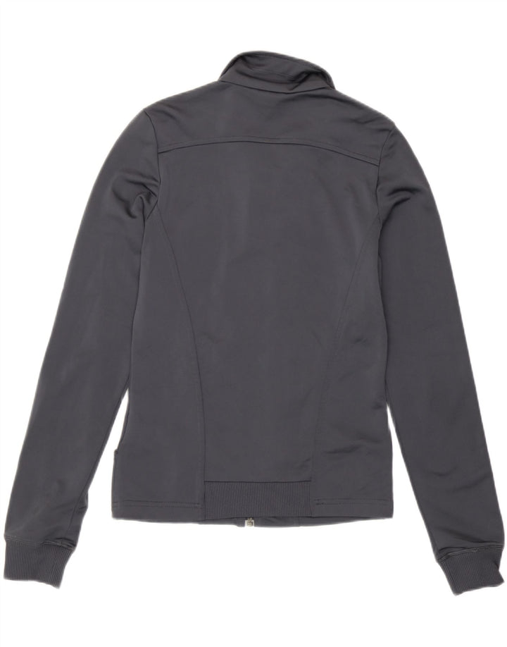 Adidas Womens Regular Fit Tracksuit Top Jacket UK 8 Pequeno Cinza Poliéster