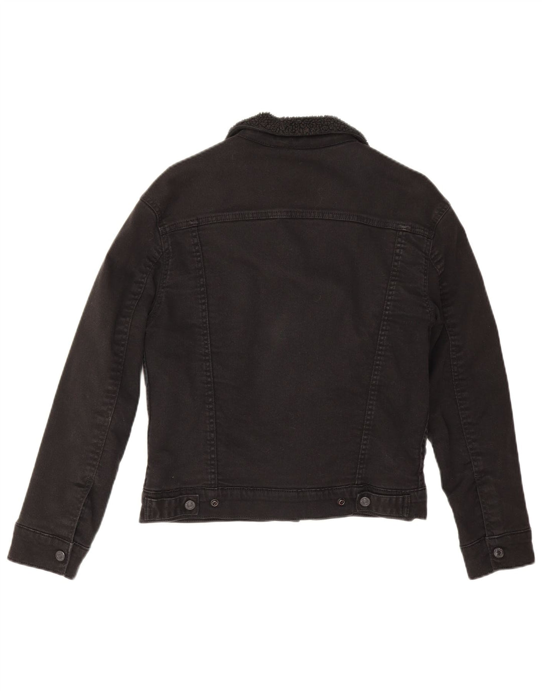 Jaqueta jeans feminina Sherpa Levi's UK 6 XS algodão preto
