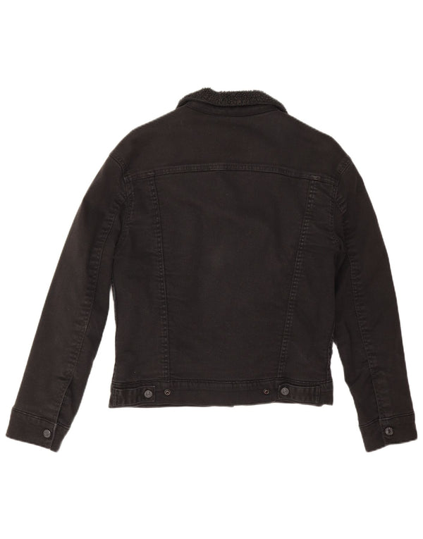 Jaqueta jeans feminina Sherpa Levi's UK 6 XS algodão preto