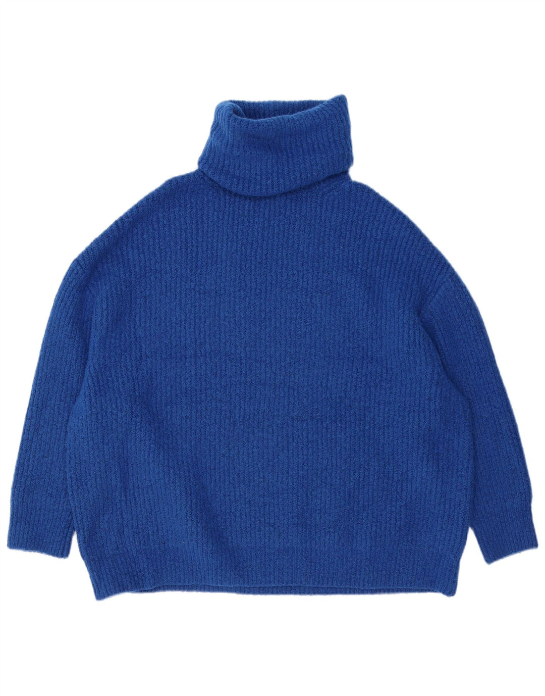 Suéter feminino Zara com gola alta e gola alta Reino Unido 14 acrílico azul médio