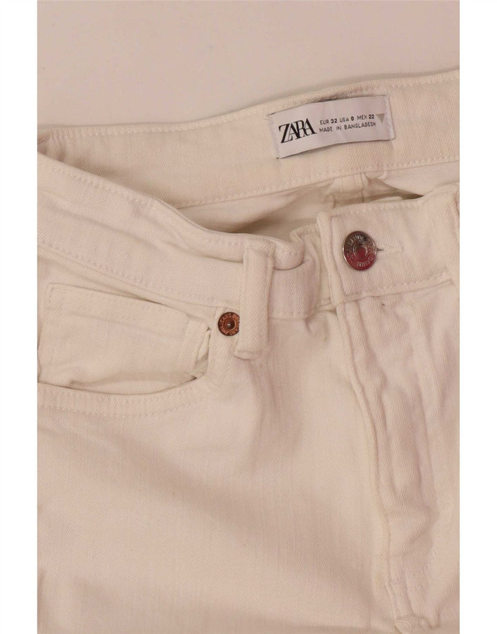 Zara Calça jeans feminina larga EU 32 2XS W22 L26 Branco