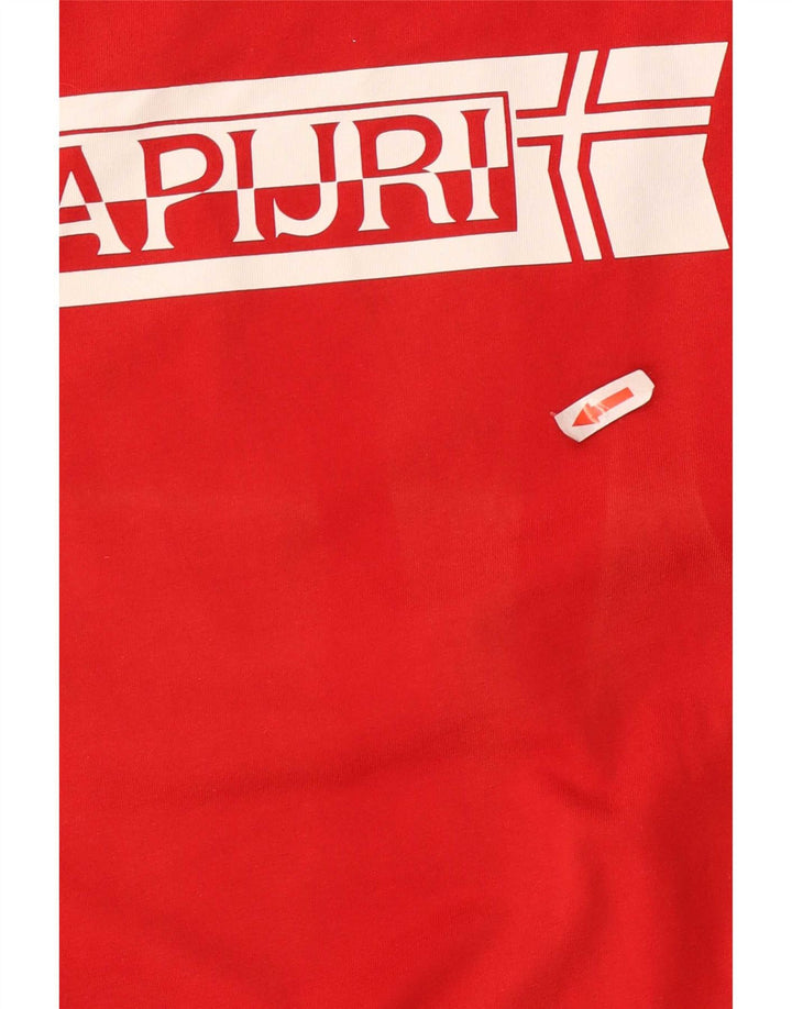 Camiseta masculina gráfica Napapijri Top médio algodão vermelho