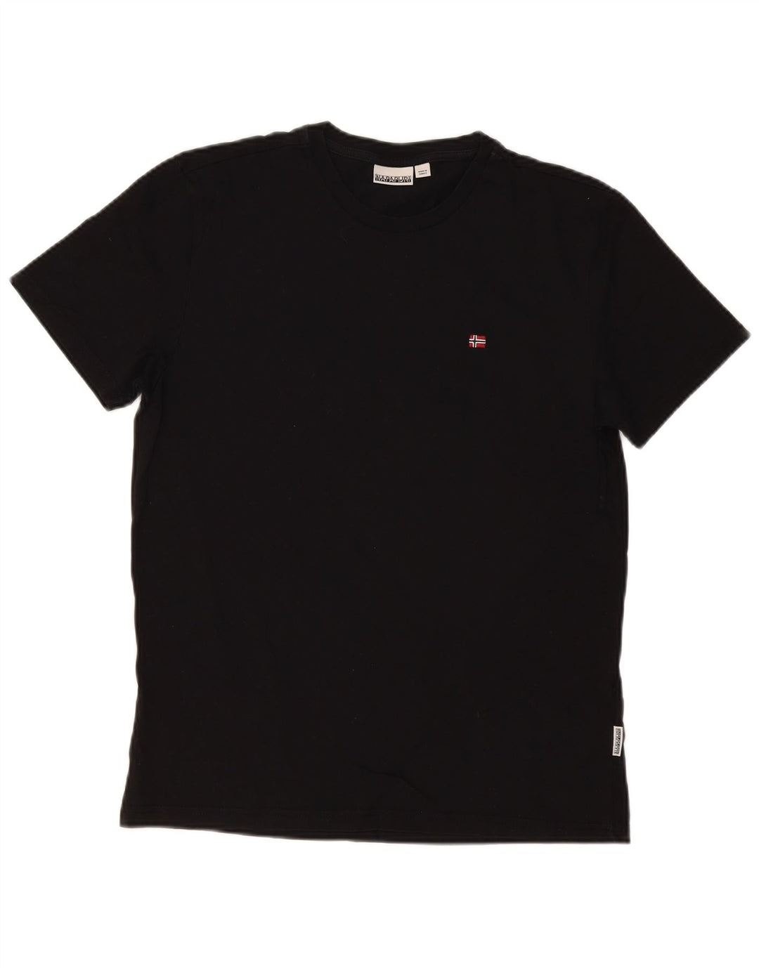 Camiseta masculina Napapijri Top médio algodão preto
