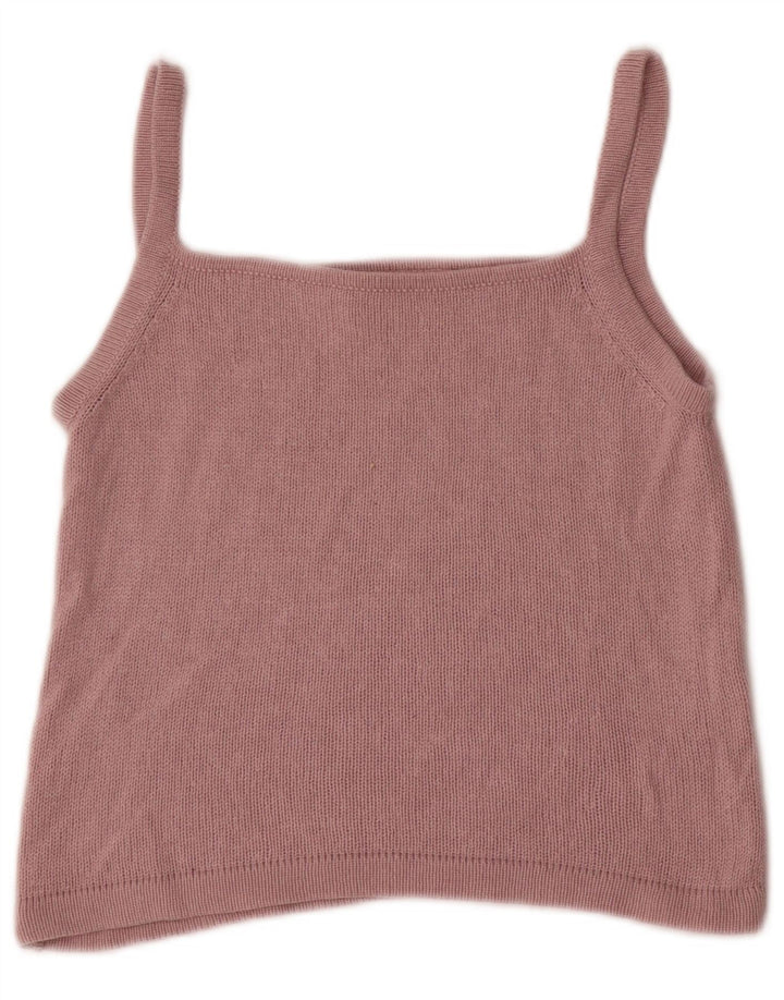 Top feminino Marella Crop Cami UK 12 seda rosa médio