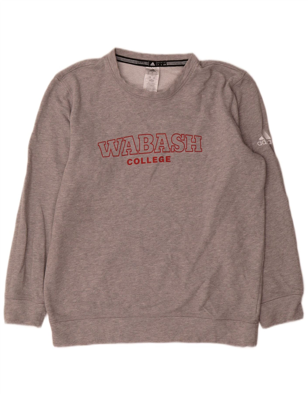 Adidas Mens Graphic Moletom Jumper Grande Algodão Cinza