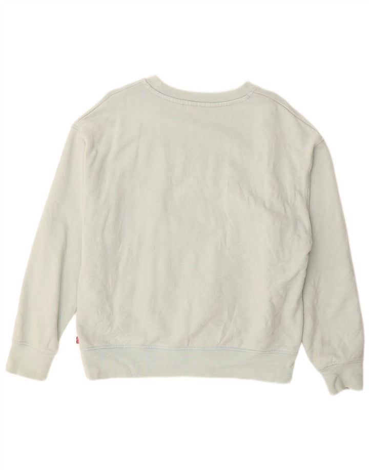 Moletom gráfico feminino Levi's Jumper UK 14 médio turquesa algodão