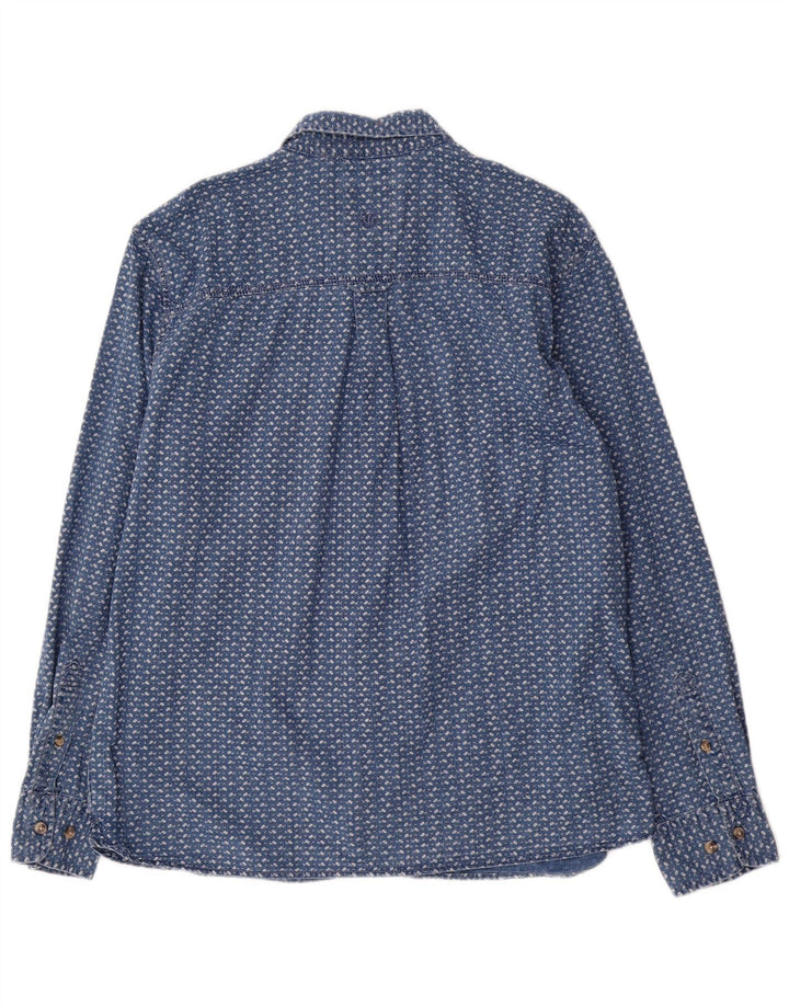 Camisa masculina de ajuste regular Fat Face XL algodão xadrez azul