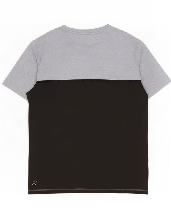 Camiseta masculina Puma pequena cinza colorblock poliéster