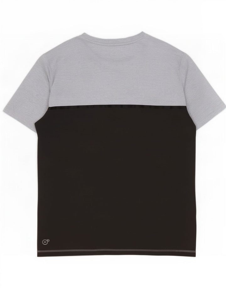 Camiseta masculina Puma pequena cinza colorblock poliéster
