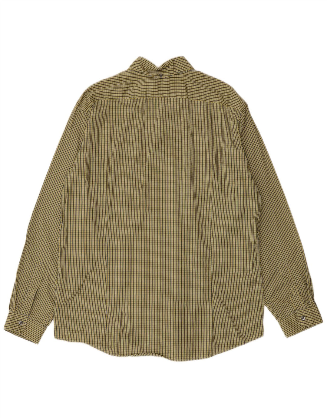 Camisa masculina Lacoste tamanho 44 XL algodão xadrez amarelo