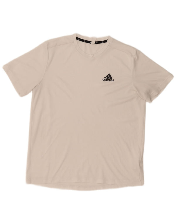 Adidas Mens Aeroready Camiseta Top Médio Poliéster Branco