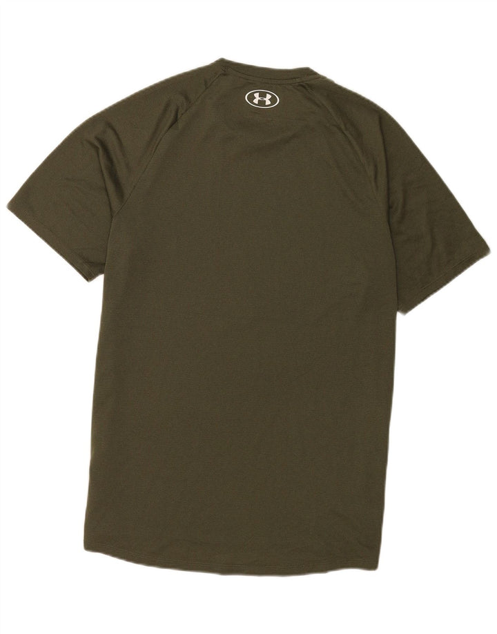 Camiseta masculina Under Armour Top médio cáqui poliéster