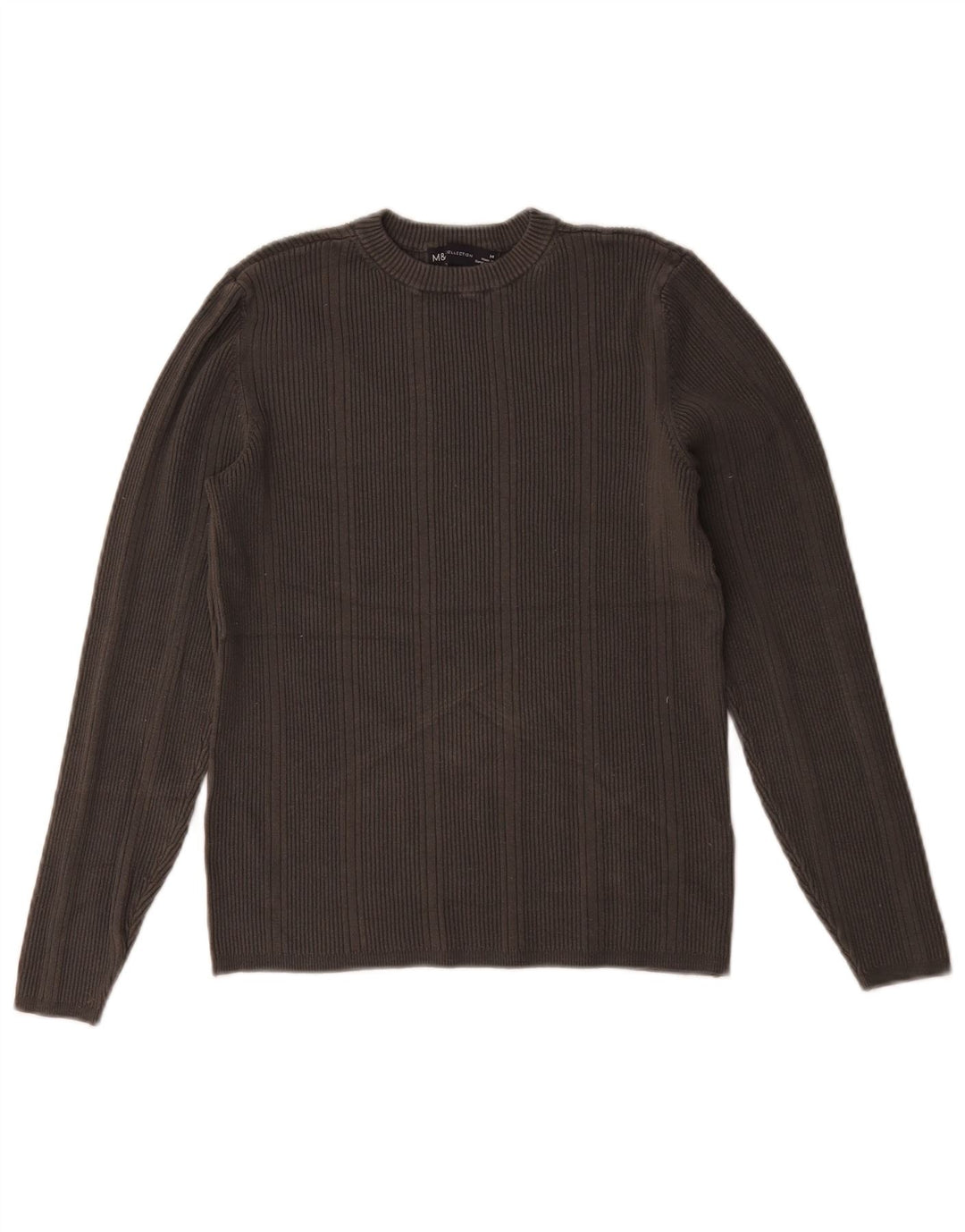 Top feminino Marks & Spencer manga comprida UK 14 viscose cinza médio