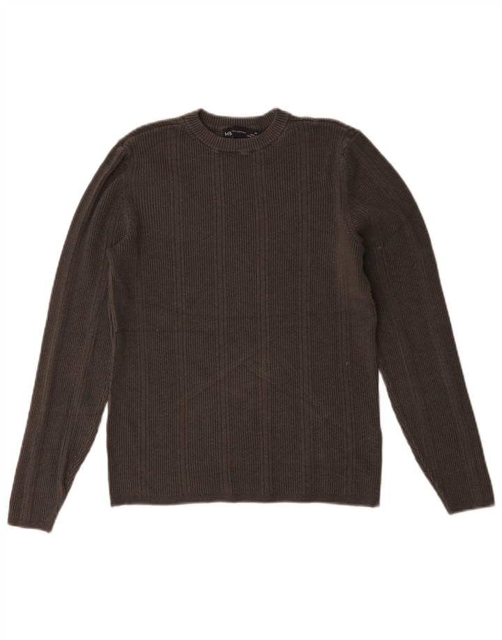 Top feminino Marks & Spencer manga comprida UK 14 viscose cinza médio