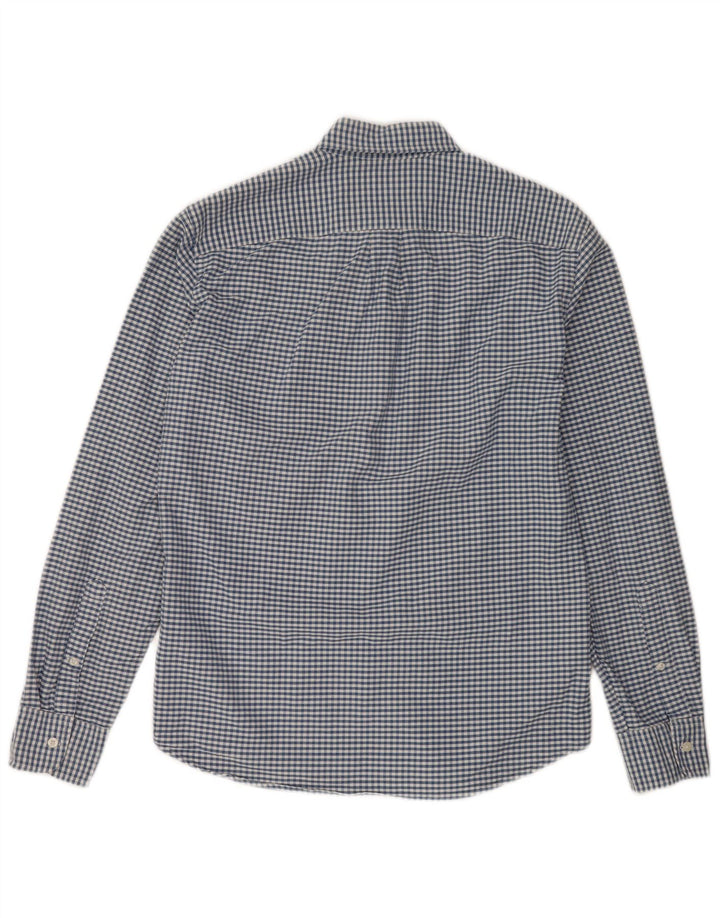 Camisa masculina slim fit J. CREW de algodão guingão azul médio