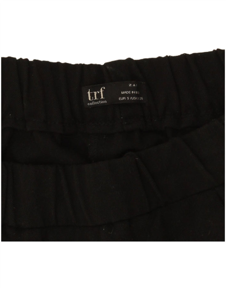 Zara Calça feminina slim cortada pequena W26 L24 preta