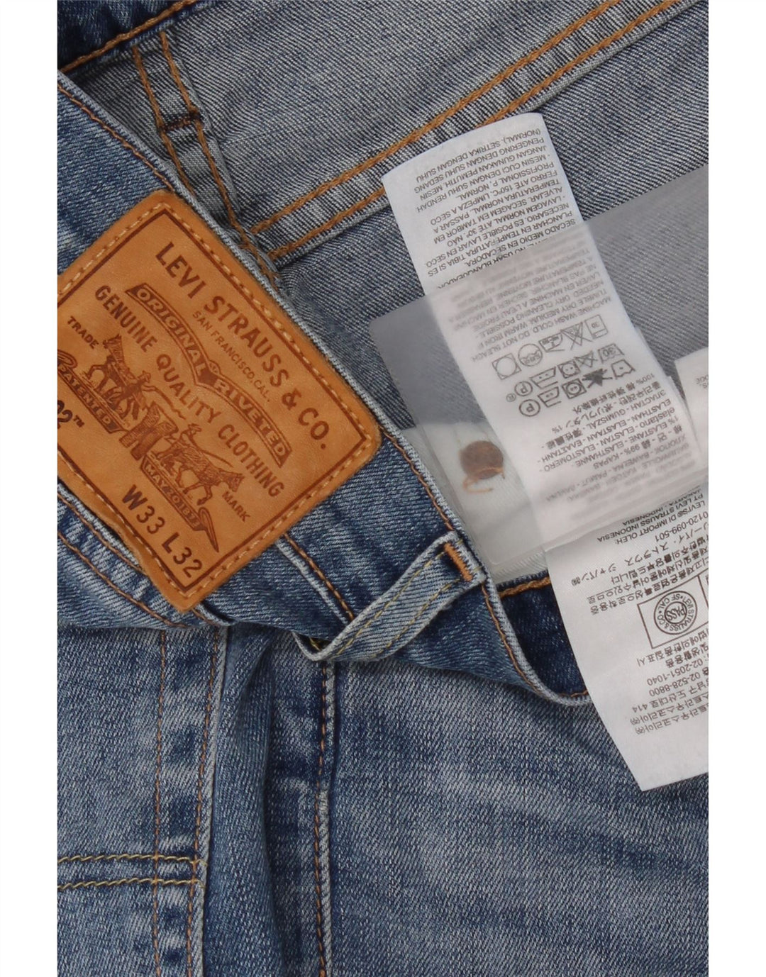 Levi's Masculino 502 Tapered Jeans W33 L26 Azul Algodão