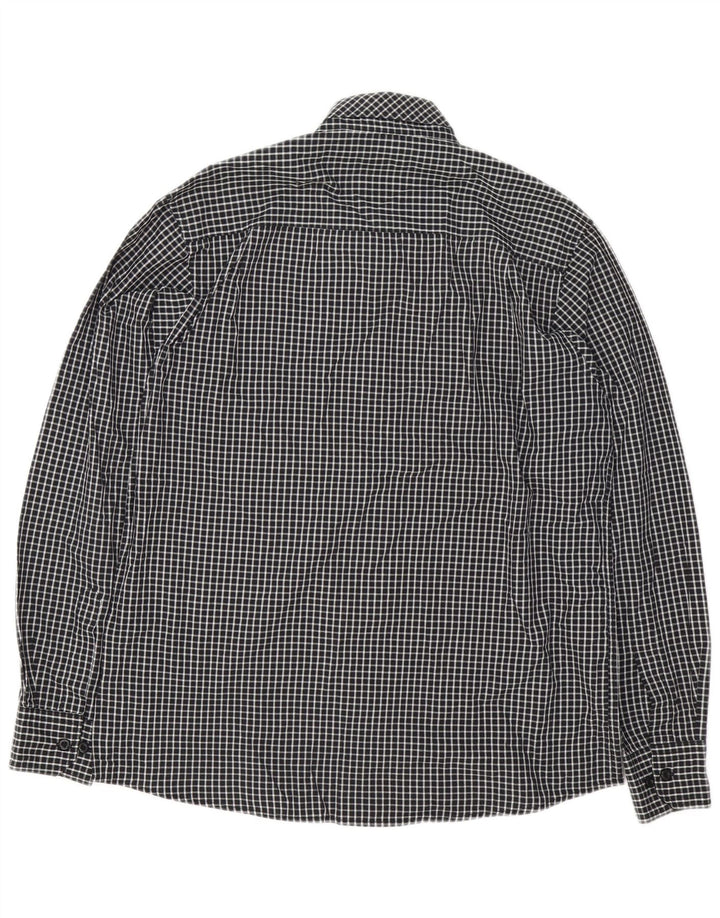 Camisa masculina PIERRE CARDIN de ajuste regular grande poliéster preto de algodão