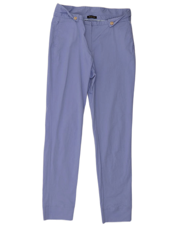 Massimo Dutti Womens Slim Chino Calças UE 38 Pequeno W28 L28 Azul Viscose