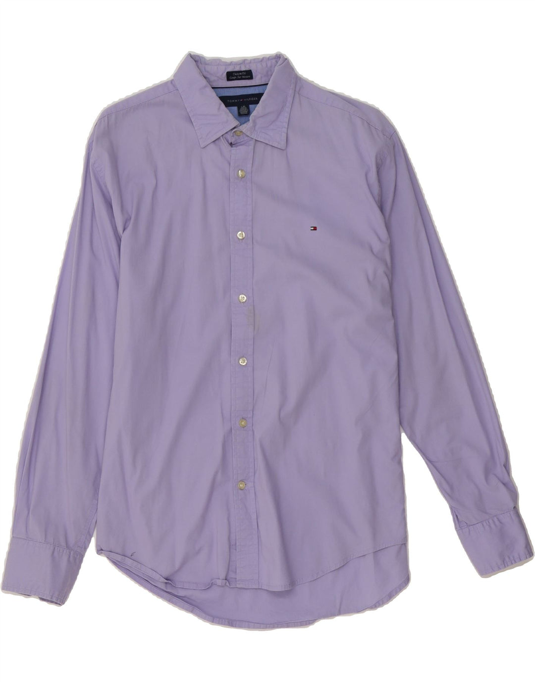 TOMMY HILFIGER Mens Coupe Ajustee Custom Fit Shirt Large Purple Cotton Vintage Tommy Hilfiger and Second-Hand Tommy Hilfiger from Messina Hembry 
