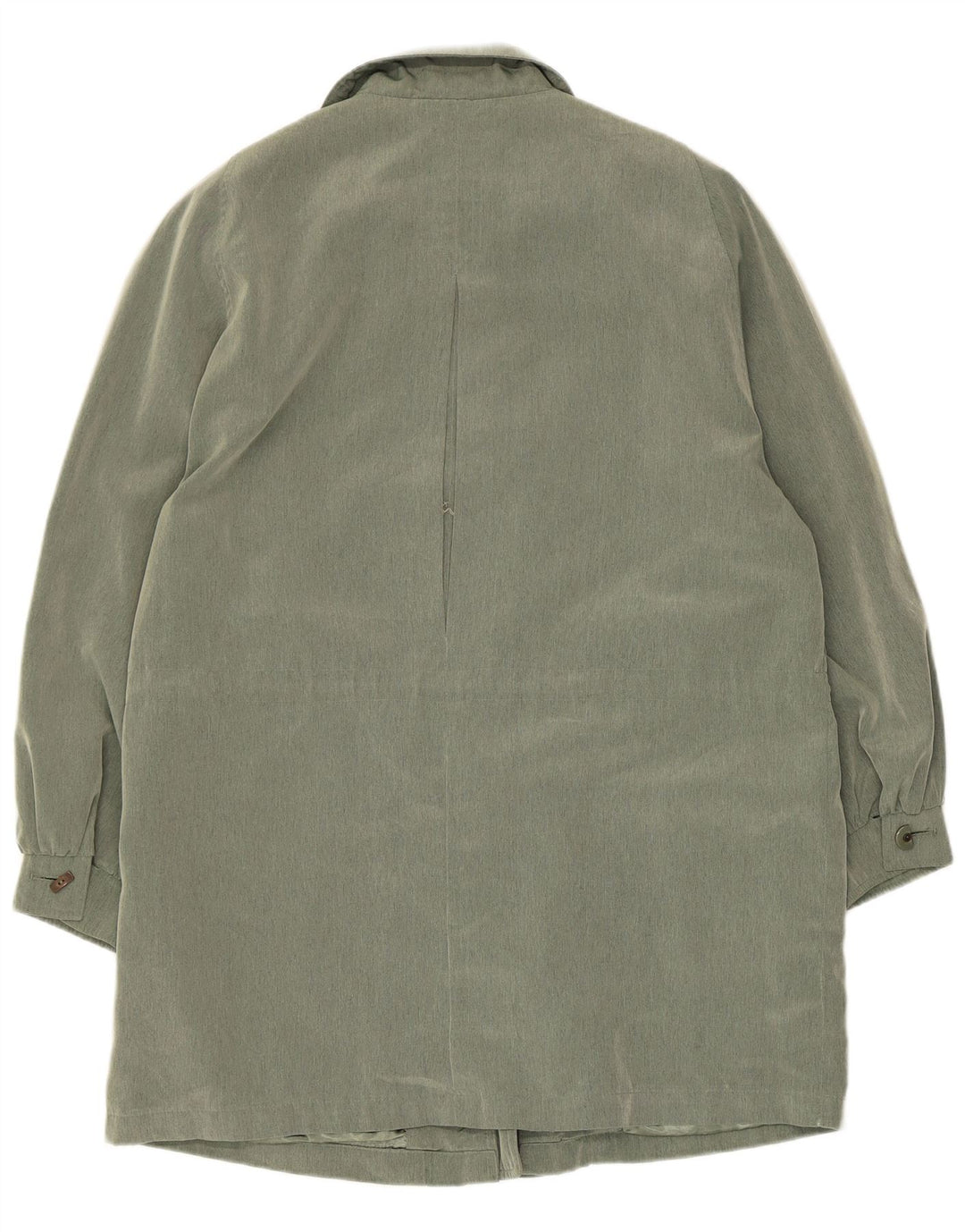 Sobretudo feminino vintage UK 14 grande poliéster verde