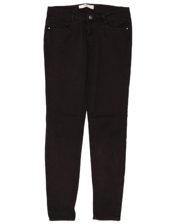 Zara Jeans Skinny Feminino UE 38 Pequeno W28 L29 Algodão Preto