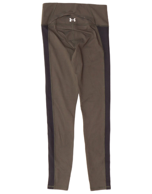 Leggings femininas UNDER ARMOUR UK 10 poliéster colorblock cáqui pequeno