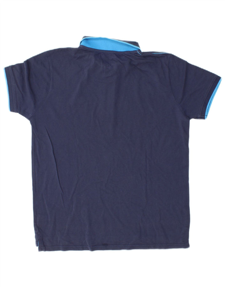Camisa polo masculina AVIREX de algodão azul marinho médio