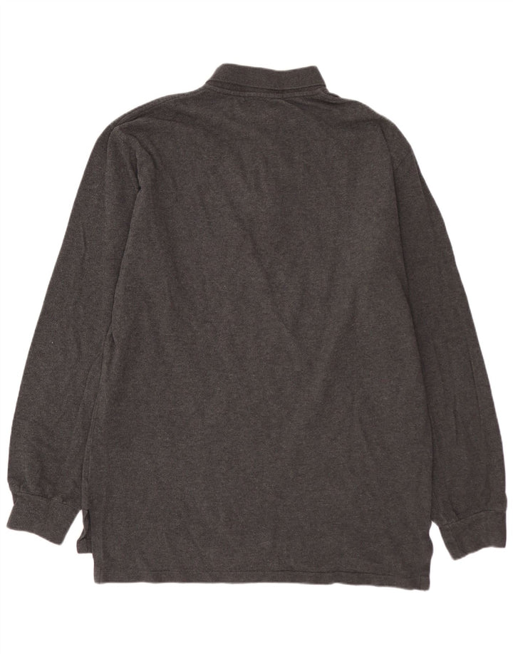 POLO RALPH LAUREN Camisa polo masculina de manga comprida algodão cinza médio