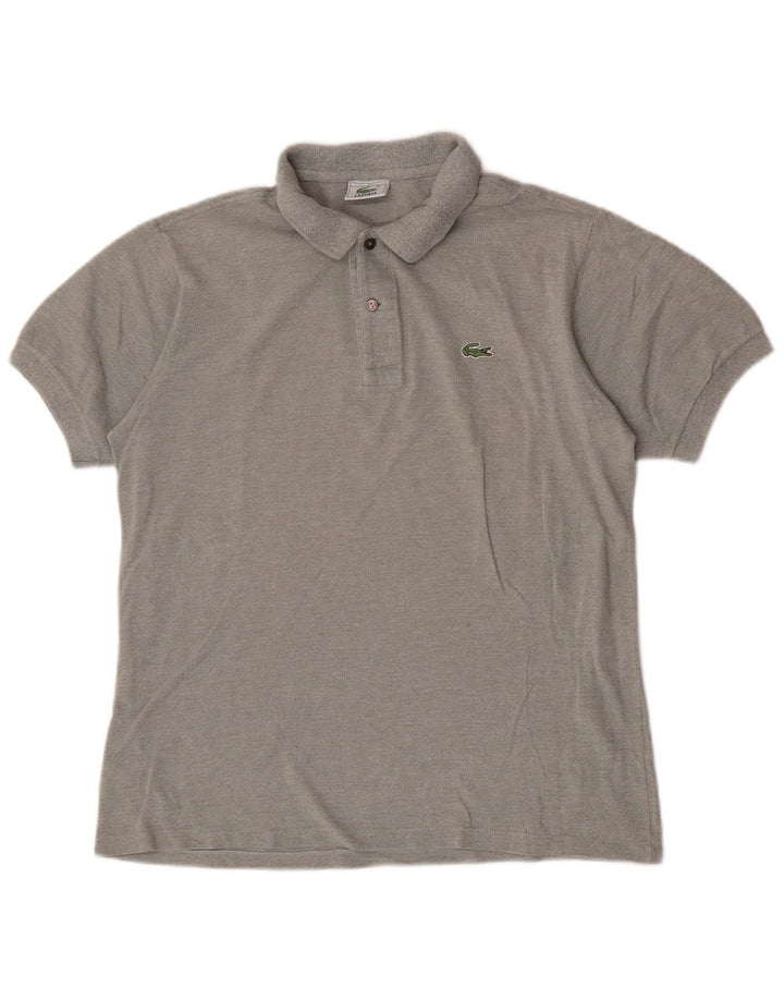 Camisa polo masculina Lacoste tamanho 4 algodão cinza médio