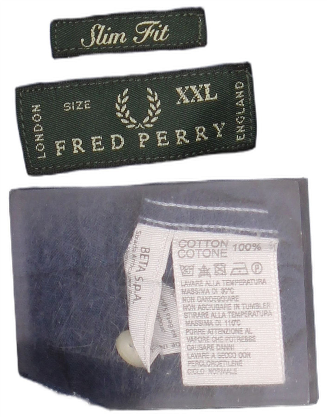 Camisa masculina Slim Fit Fred Perry 2XL algodão azul marinho