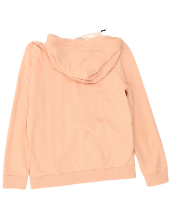 Suéter feminino Superdry com capuz e zíper Reino Unido 10 algodão rosa pequeno