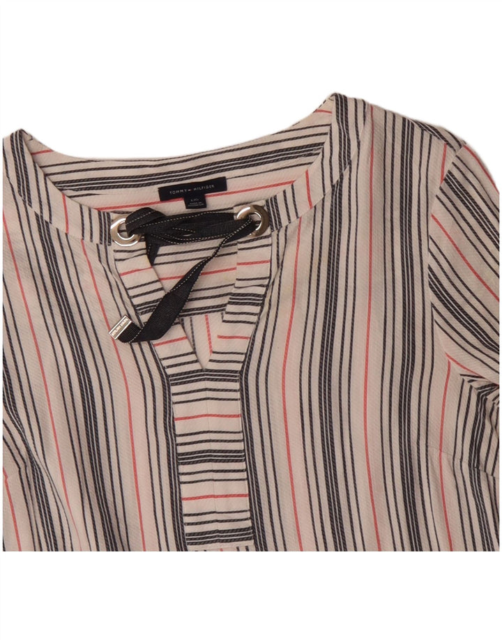 Blusa feminina TOMMY HILFIGER UK 16 listrada grande multicolorida