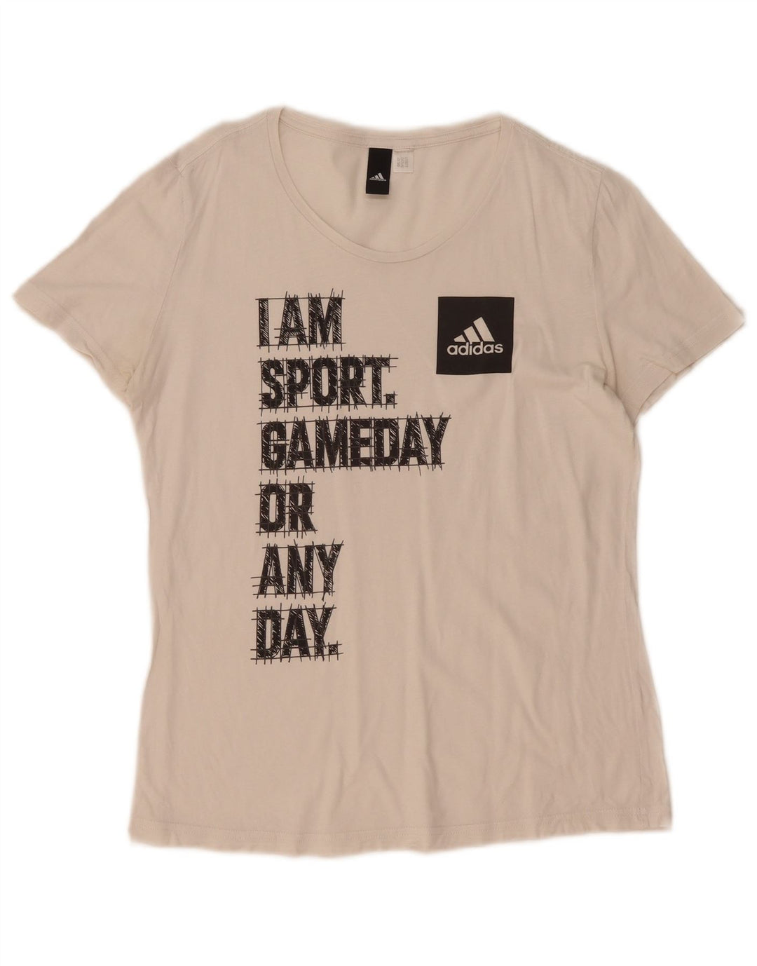 Camiseta Adidas Feminina Graphic Top UK 14 Médio Branco