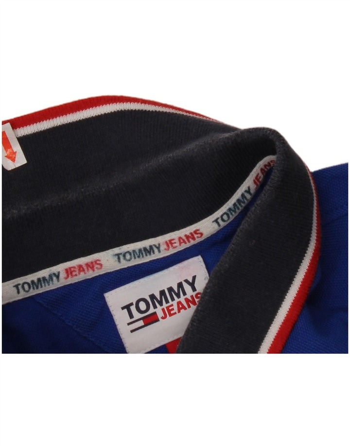 TOMMY HILFIGER Mens Polo Shirt Large Blue Cotton