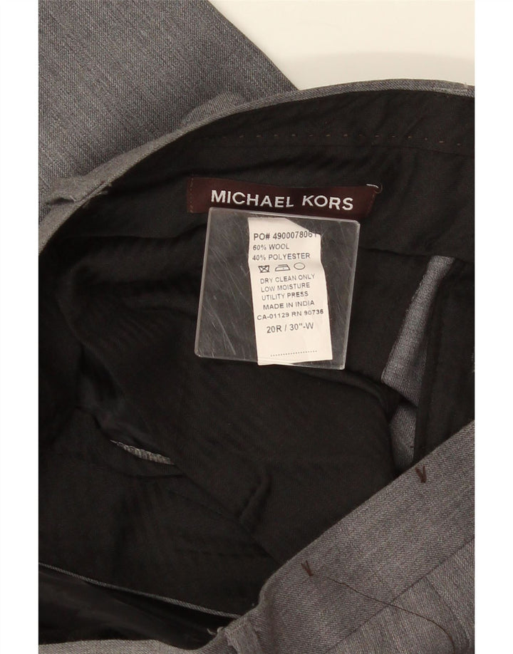 MICHAEL KORS Mens Slim Suit Calças W30 L30 Cinza Lã
