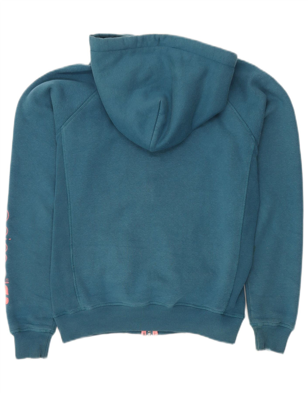 ANIMAL Suéter feminino com capuz e zíper gráfico Reino Unido 12 algodão azul médio