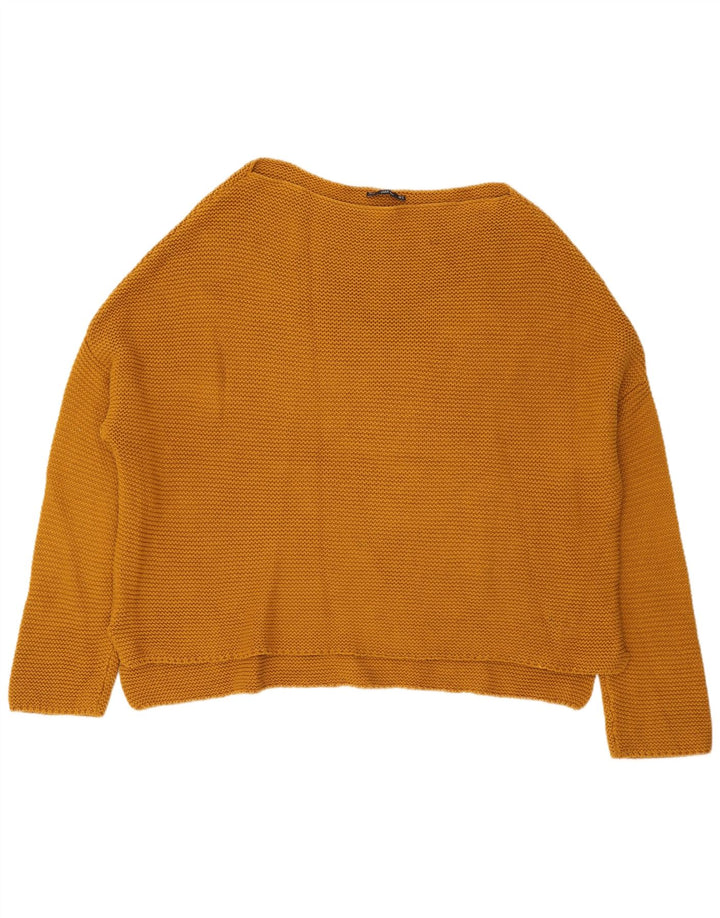Zara Suéter feminino oversized com gola canoa Reino Unido 14 médio amarelo