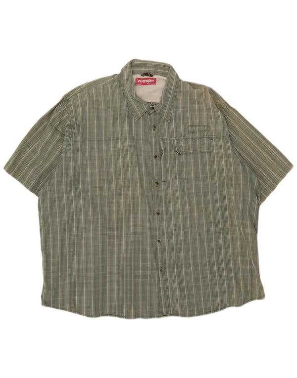 Wrangler Camisa masculina de manga curta 3XL listrada verde