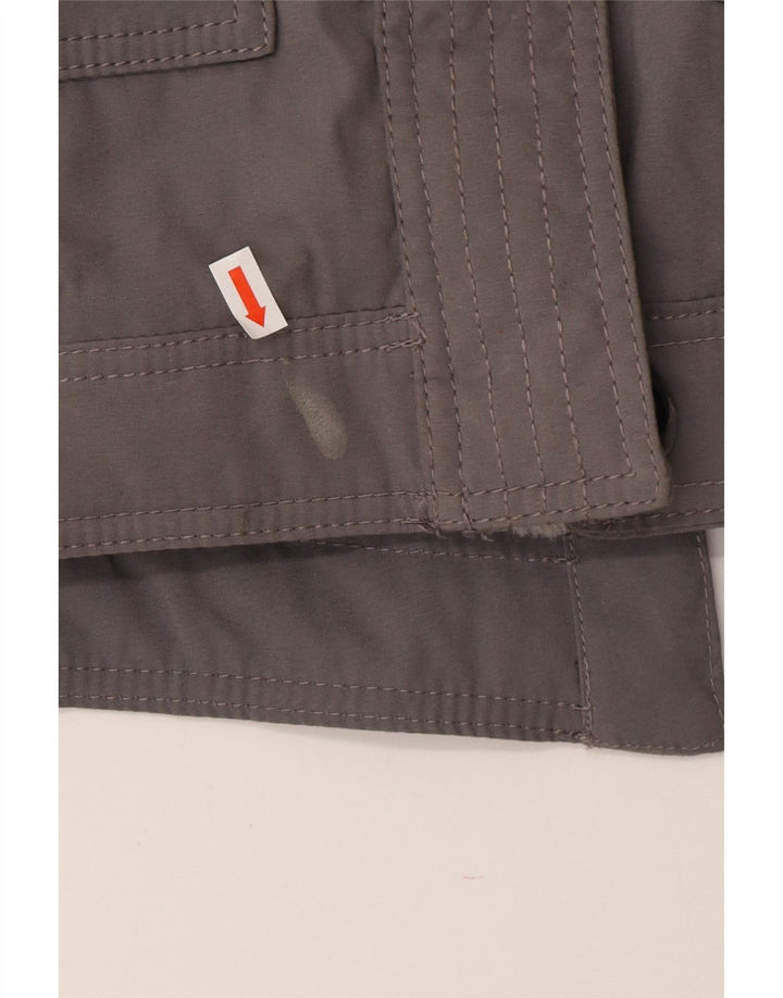 Jaqueta feminina Sherpa Parka com capuz Hollister UK 14 poliéster cinza médio