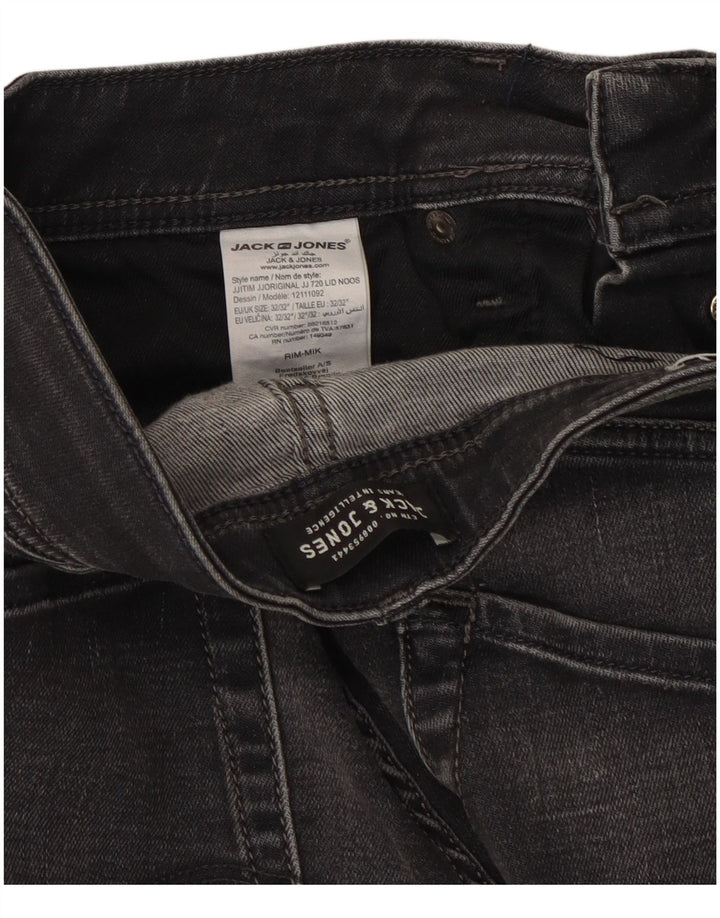 Jack & Jones Masculino Tim Slim Jeans W32 L32 Algodão Preto